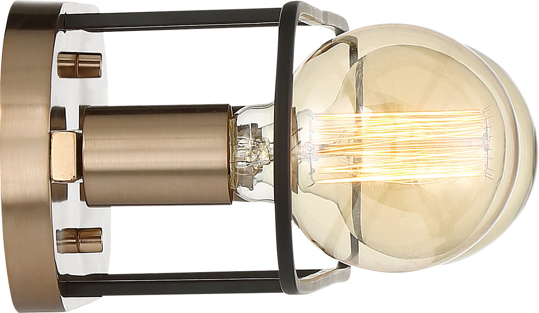 Nuvo Chassis 60-6652 Bath Vanity Light 16 in. wide - Copper Brushed Brass / Matte Black