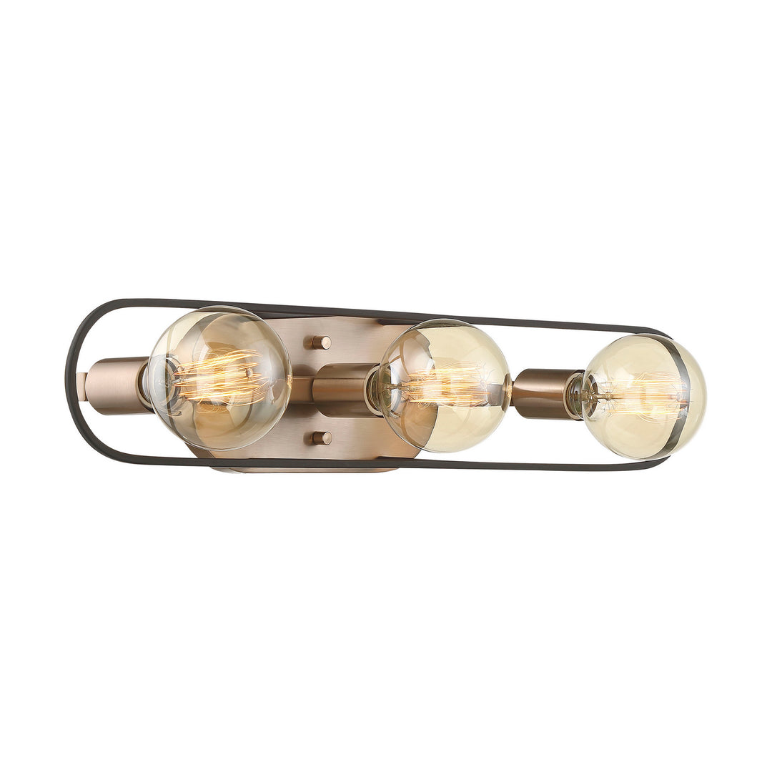 Nuvo Chassis 60-6653 Bath Vanity Light 24 in. wide - Copper Brushed Brass / Matte Black