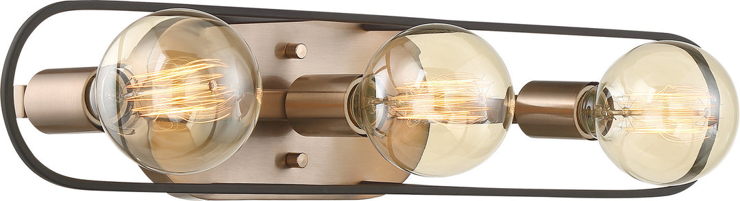 Nuvo Chassis 60-6653 Bath Vanity Light 24 in. wide - Copper Brushed Brass / Matte Black