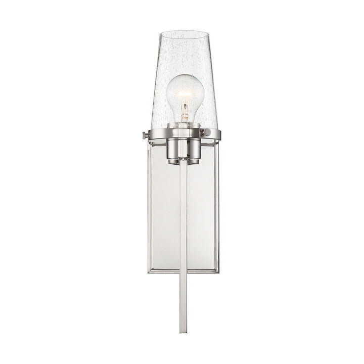 Nuvo Rector 60-6678 Wall Light - Polished Nickel / Clear Seeded Glass