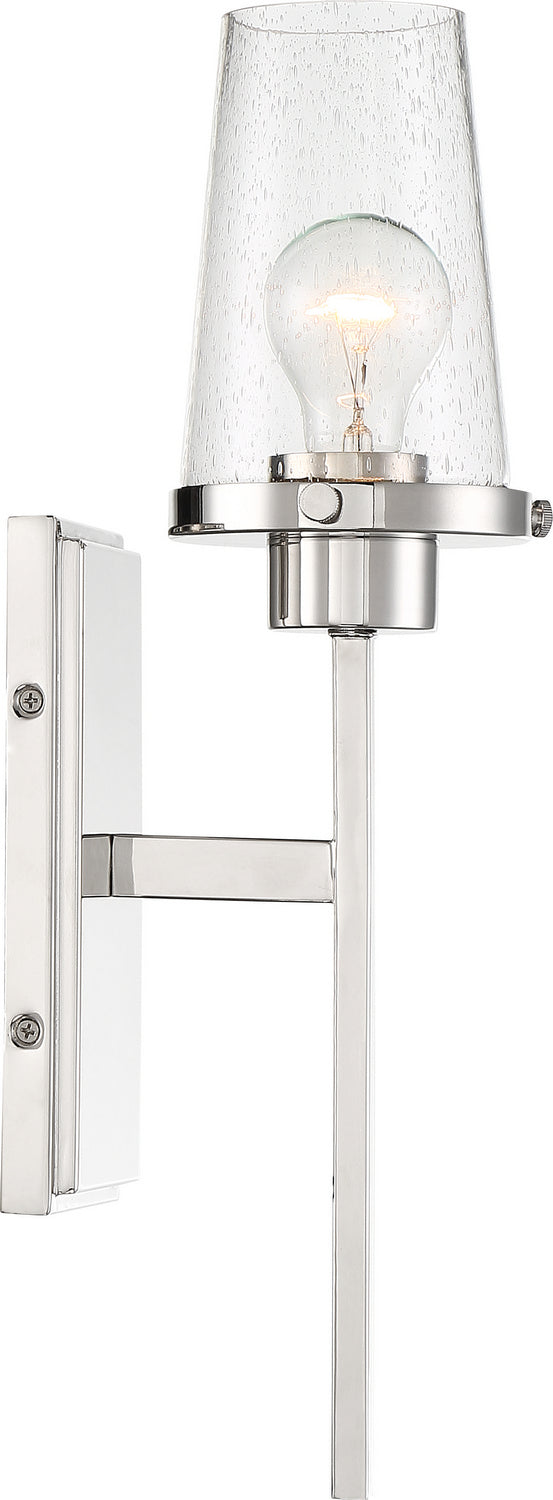 Nuvo Rector 60-6678 Wall Light - Polished Nickel / Clear Seeded Glass