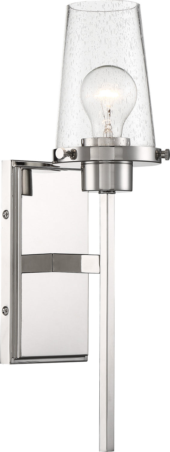 Nuvo Rector 60-6678 Wall Light - Polished Nickel / Clear Seeded Glass