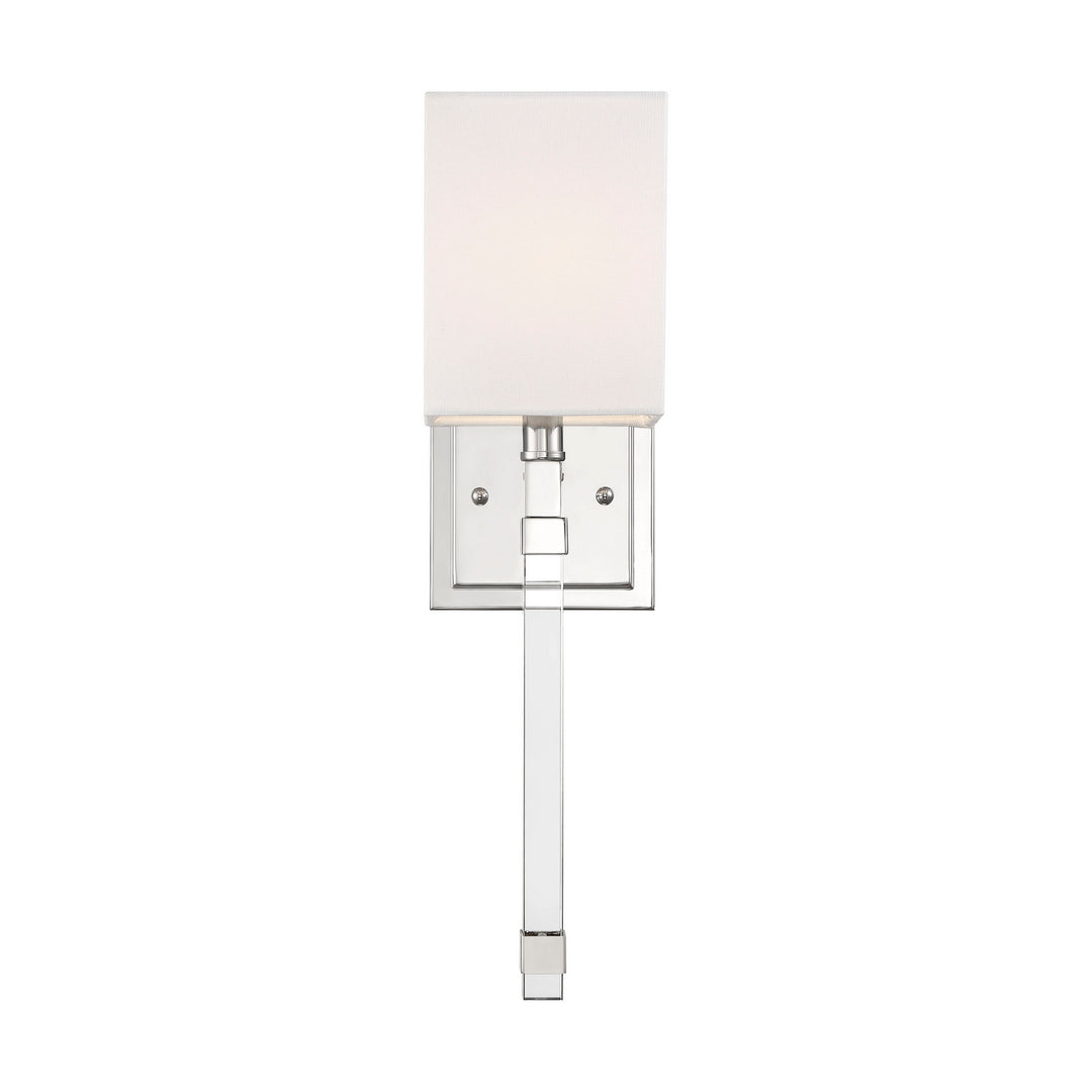 Nuvo Thompson 60-6682 Wall Light - Polished Nickel / White Fabric