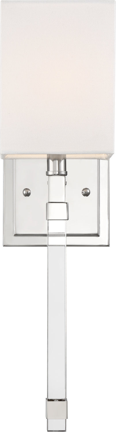 Nuvo Thompson 60-6682 Wall Light - Polished Nickel / White Fabric