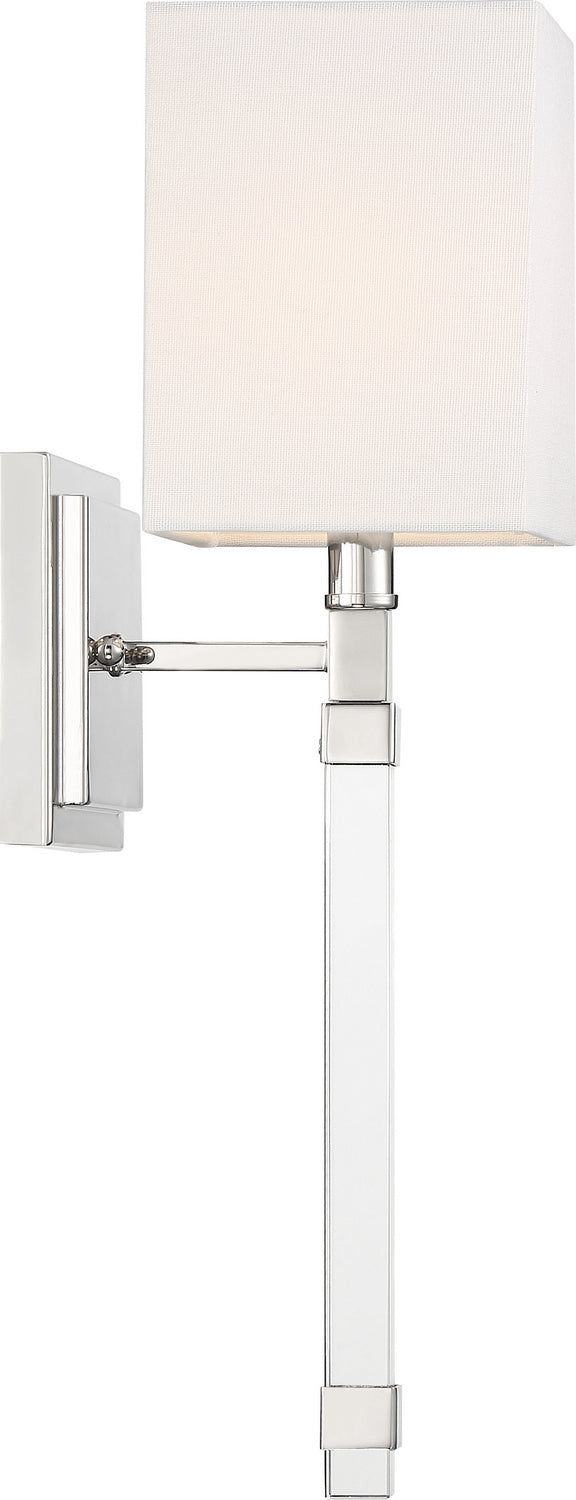 Nuvo Thompson 60-6682 Wall Light - Polished Nickel / White Fabric