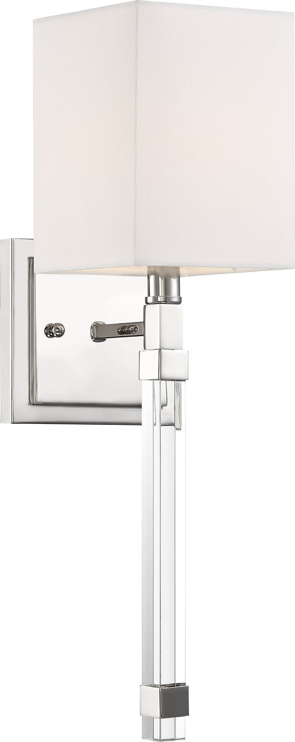 Nuvo Thompson 60-6682 Wall Light - Polished Nickel / White Fabric