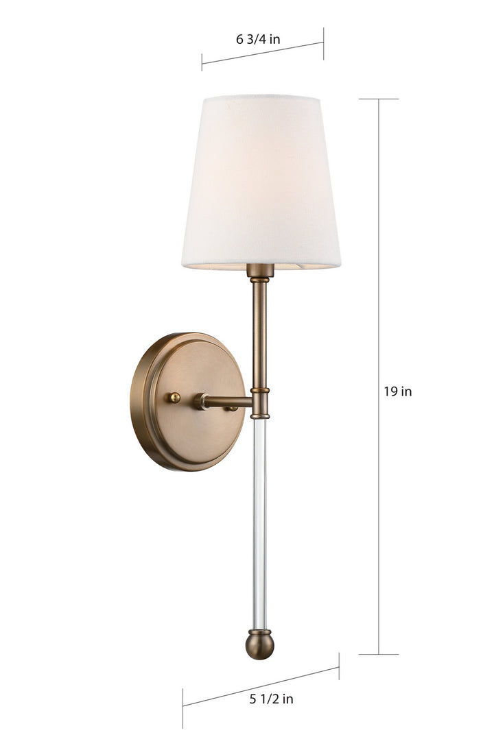 Nuvo Olmstead 60-6687 Wall Light - Burnished Brass / White