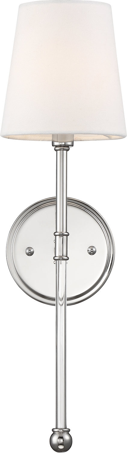 Nuvo Olmstead 60-6688 Wall Light - Polished Nickel / White Fabric