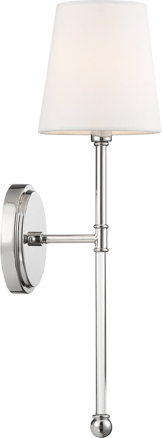 Nuvo Olmstead 60-6688 Wall Light - Polished Nickel / White Fabric