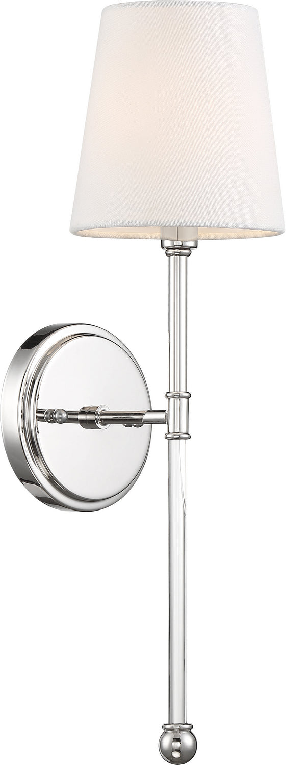 Nuvo Olmstead 60-6688 Wall Light - Polished Nickel / White Fabric
