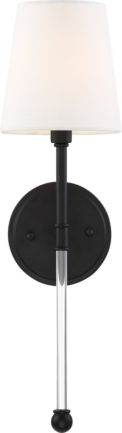 Nuvo Olmstead 60-6689 Wall Light - Aged Bronze / White Fabric