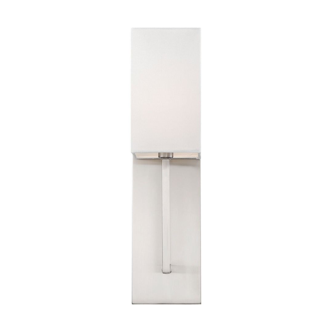 Nuvo Vesey 60-6691 Wall Light - Brushed Nickel / White Fabric