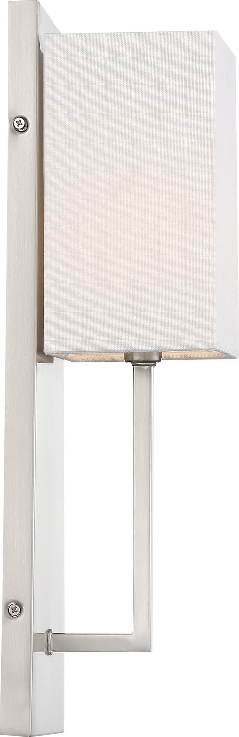 Nuvo Vesey 60-6691 Wall Light - Brushed Nickel / White Fabric