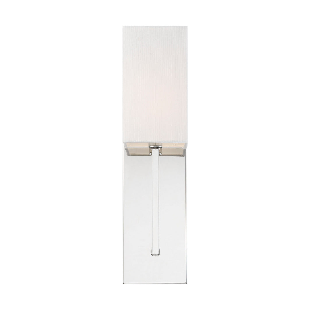Nuvo Vesey 60-6693 Wall Light - Polished Nickel / White Fabric