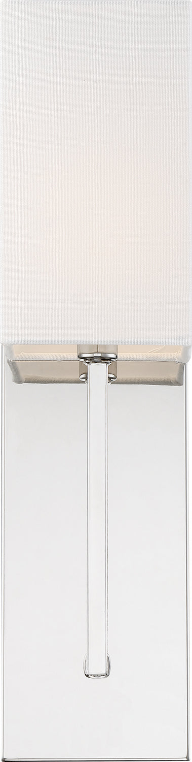 Nuvo Vesey 60-6693 Wall Light - Polished Nickel / White Fabric