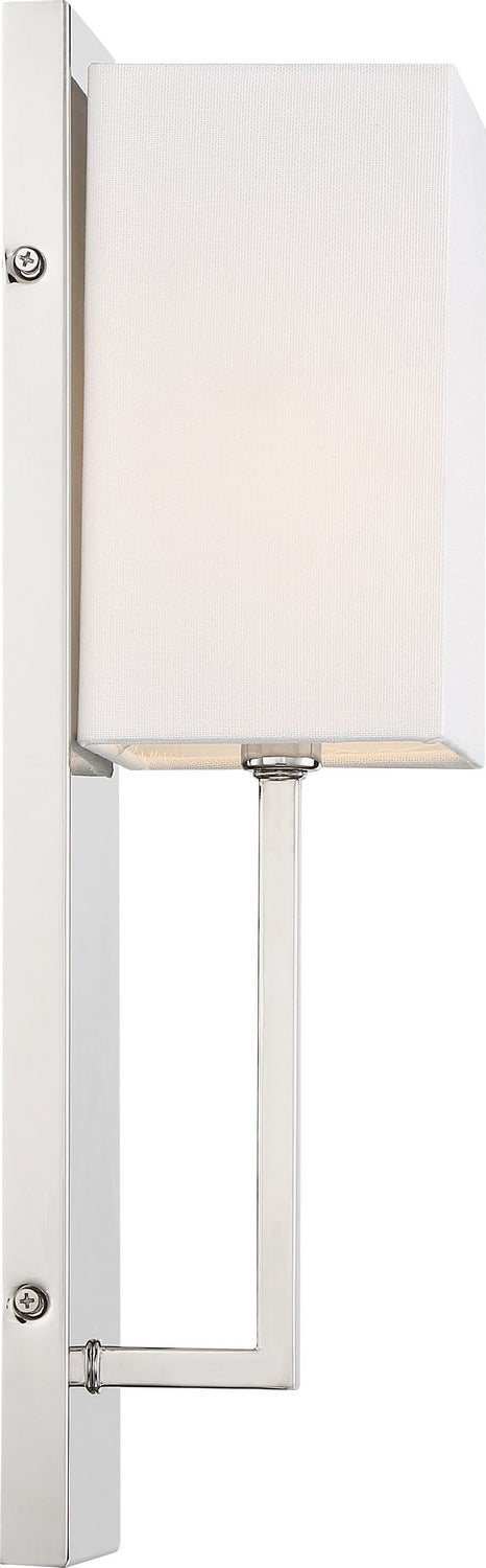 Nuvo Vesey 60-6693 Wall Light - Polished Nickel / White Fabric