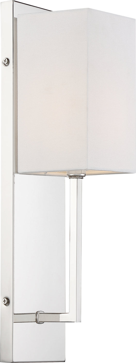 Nuvo Vesey 60-6693 Wall Light - Polished Nickel / White Fabric
