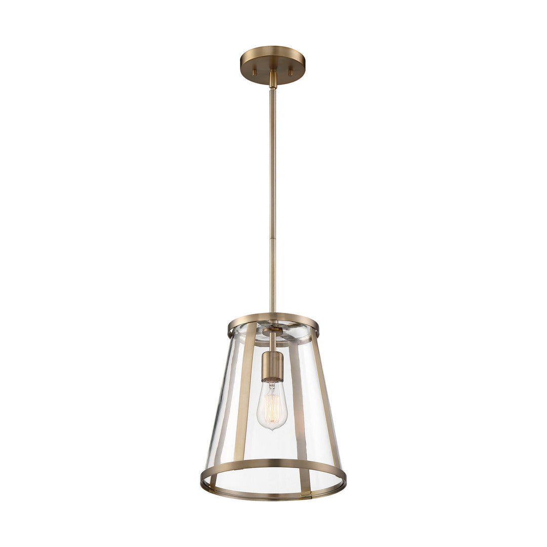 Nuvo Bruge 60-6697 Pendant Light - Burnished Brass / Clear