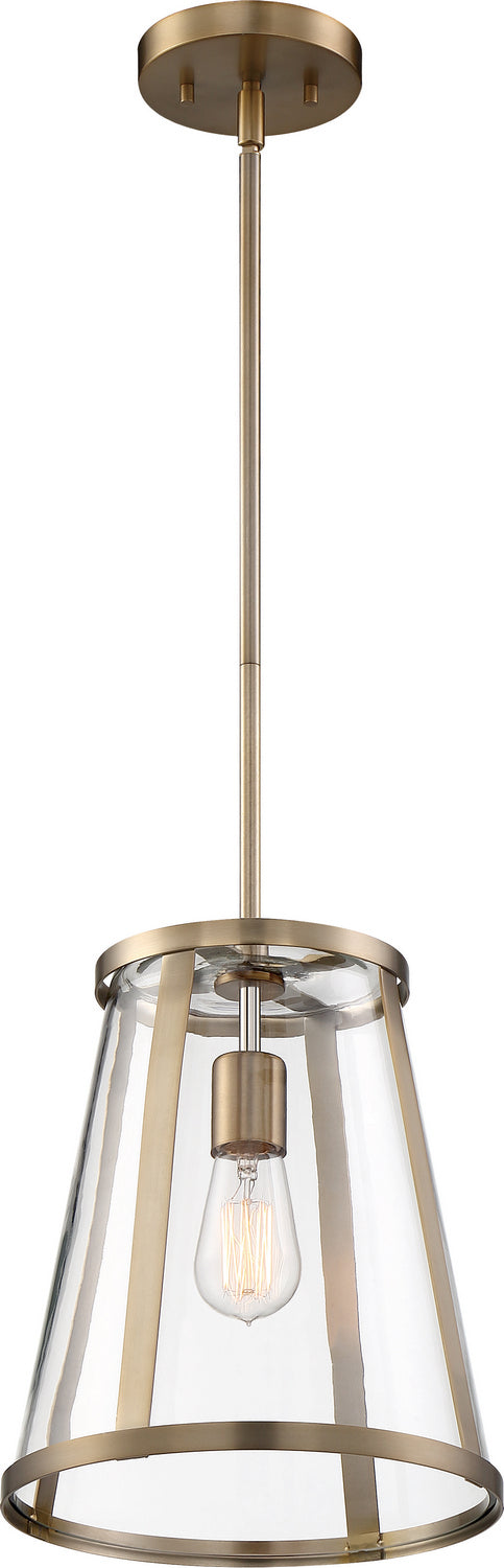 Nuvo Bruge 60-6697 Pendant Light - Burnished Brass / Clear