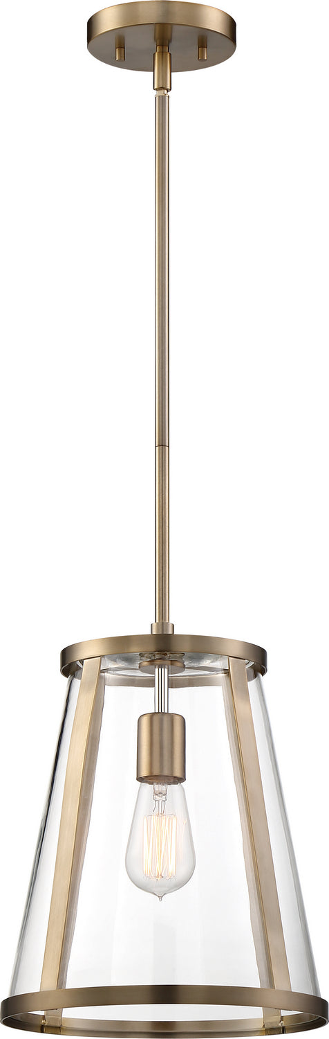 Nuvo Bruge 60-6697 Pendant Light - Burnished Brass / Clear