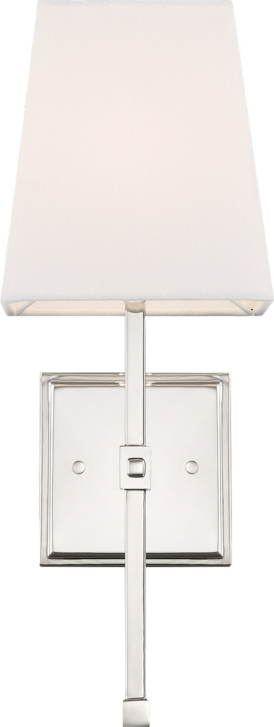 Nuvo Highline 60-6708 Wall Light - Polished Nickel / White Fabric