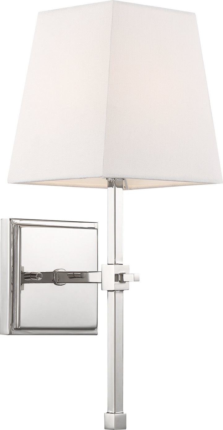 Nuvo Highline 60-6708 Wall Light - Polished Nickel / White Fabric