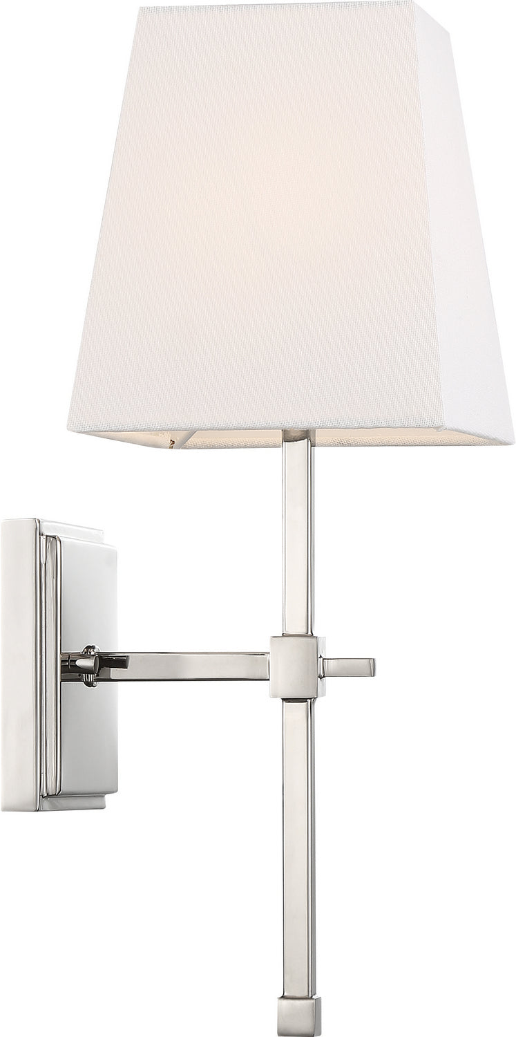 Nuvo Highline 60-6708 Wall Light - Polished Nickel / White Fabric