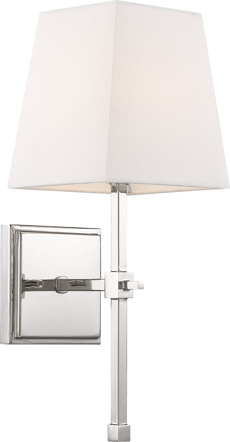 Nuvo Highline 60-6708 Wall Light - Polished Nickel / White Fabric