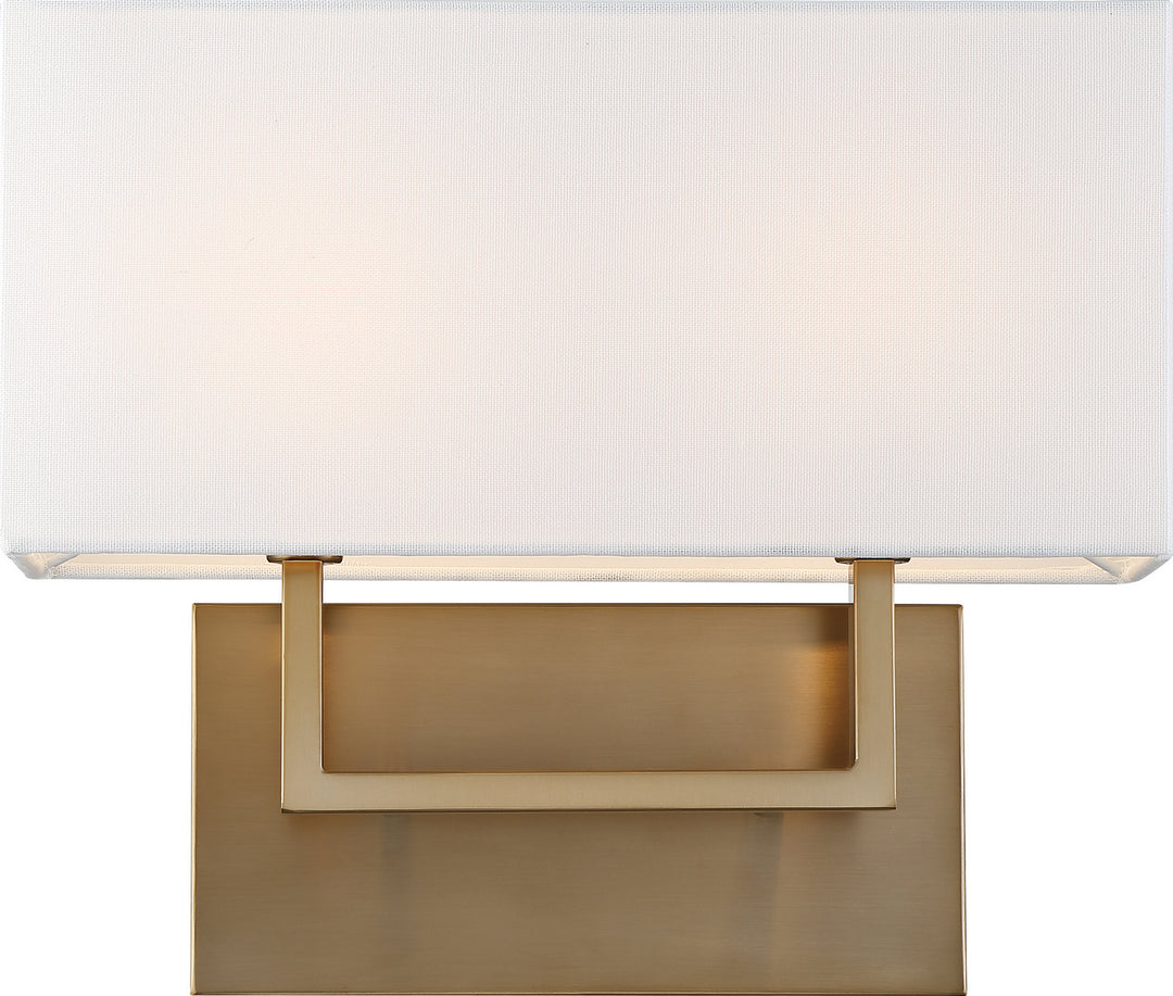 Nuvo Tribeca 60-6717 Wall Light - Burnished Brass / White