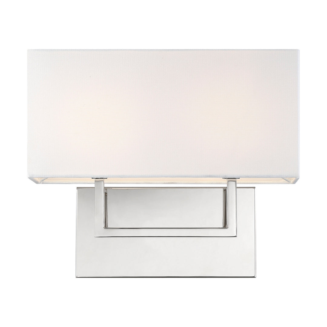 Nuvo Tribeca 60-6718 Wall Light - Polished Nickel / White Fabric