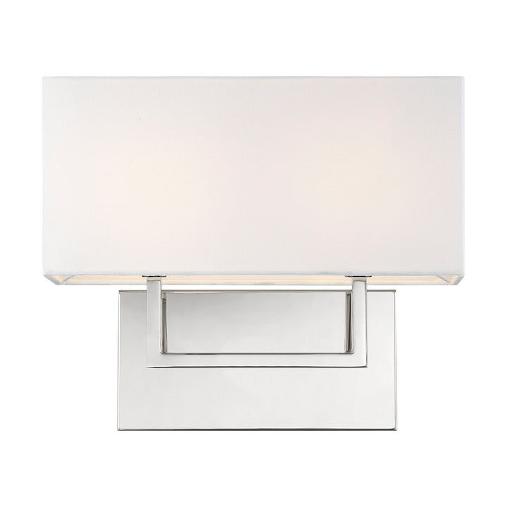 Nuvo Tribeca 60-6718 Wall Light - Polished Nickel / White Fabric