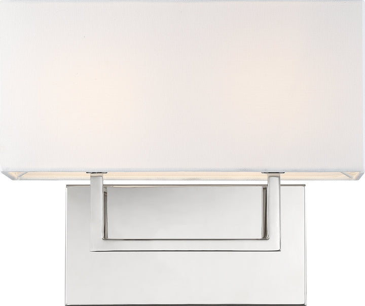 Nuvo Tribeca 60-6718 Wall Light - Polished Nickel / White Fabric