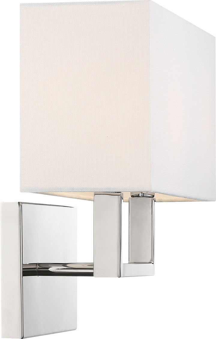 Nuvo Tribeca 60-6718 Wall Light - Polished Nickel / White Fabric