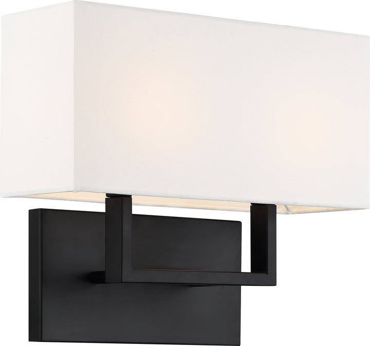 Nuvo Tribeca 60-6719 Wall Light - Aged Bronze / White Fabric