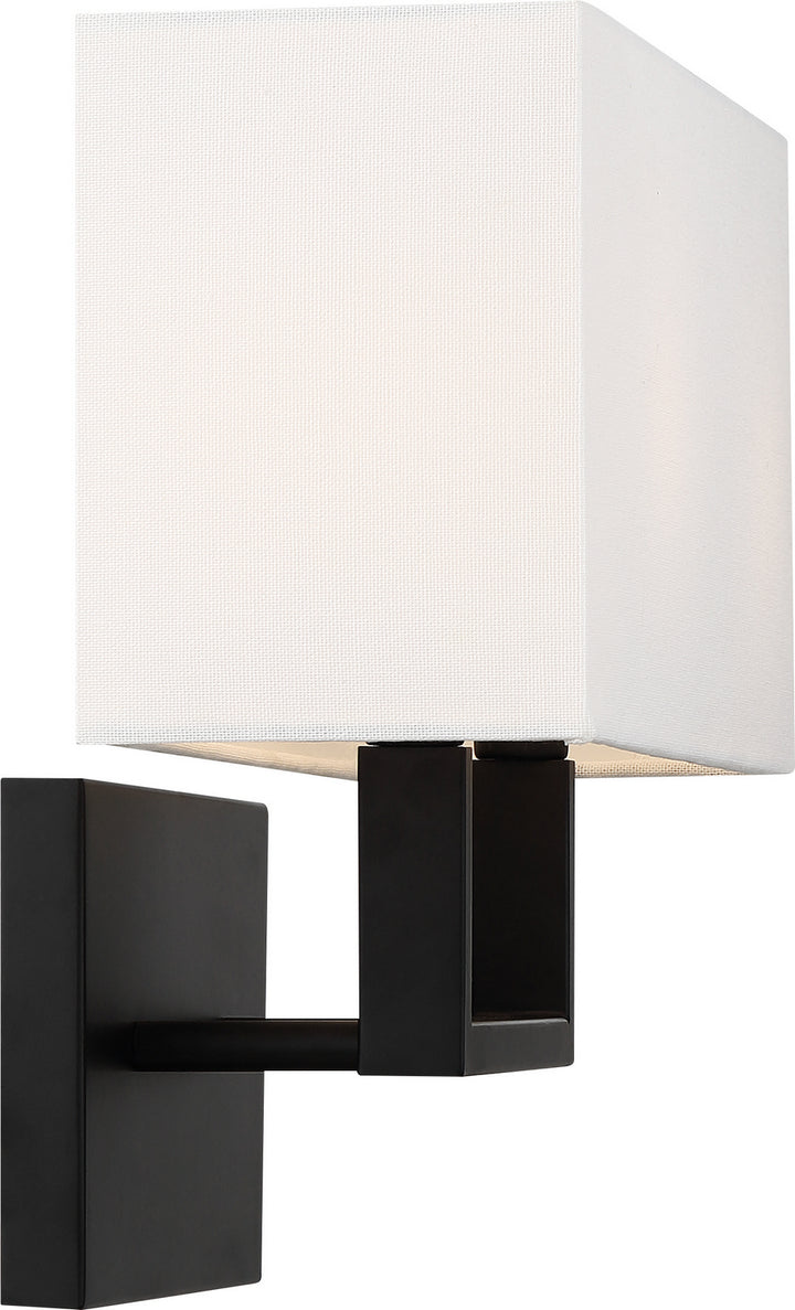 Nuvo Tribeca 60-6719 Wall Light - Aged Bronze / White Fabric