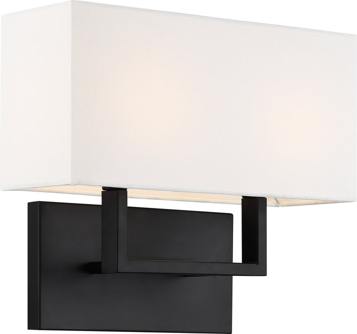 Nuvo Tribeca 60-6719 Wall Light - Aged Bronze / White Fabric