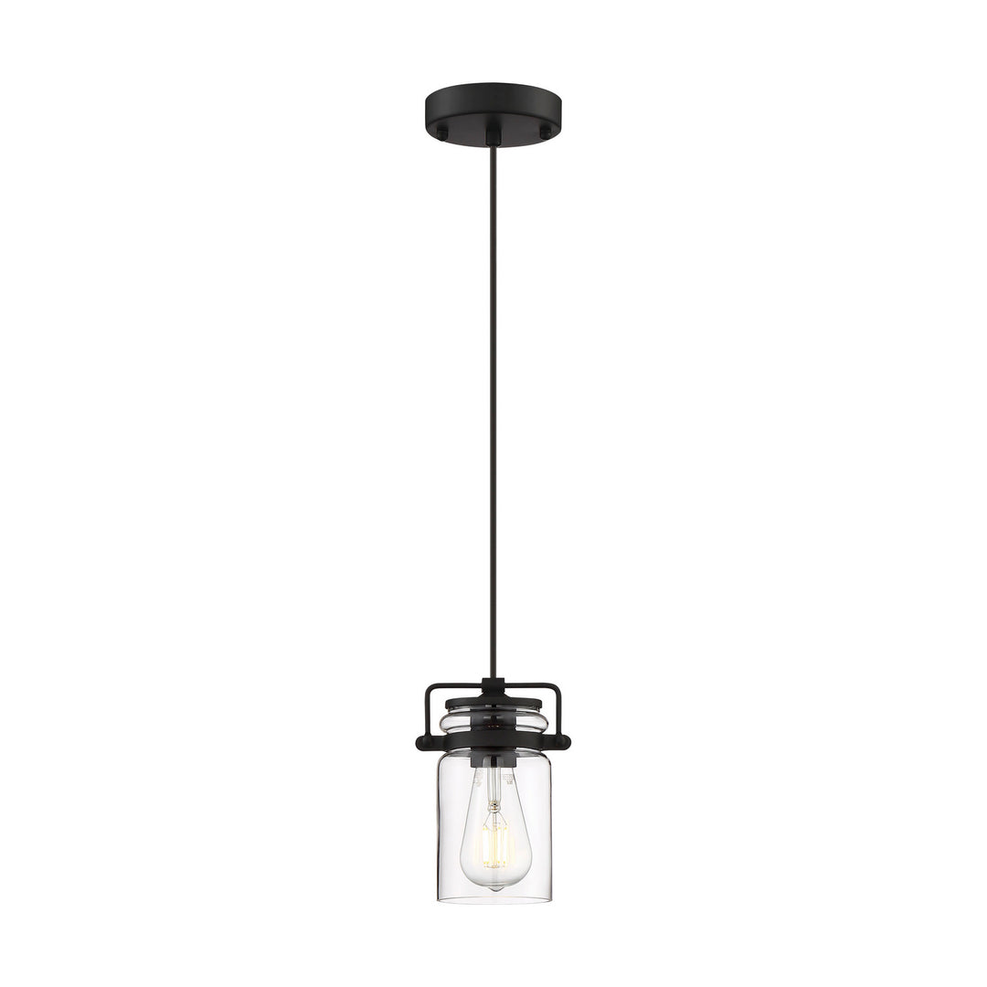 Nuvo Antebellum 60-6732 Pendant Light - Matte Black / Clear Glass