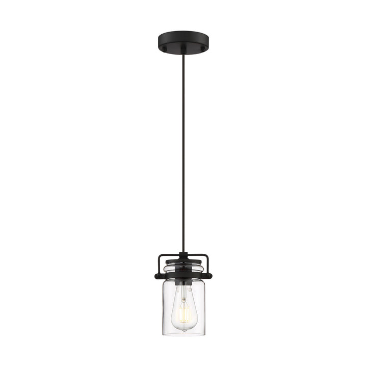 Nuvo Antebellum 60-6732 Pendant Light - Matte Black / Clear Glass
