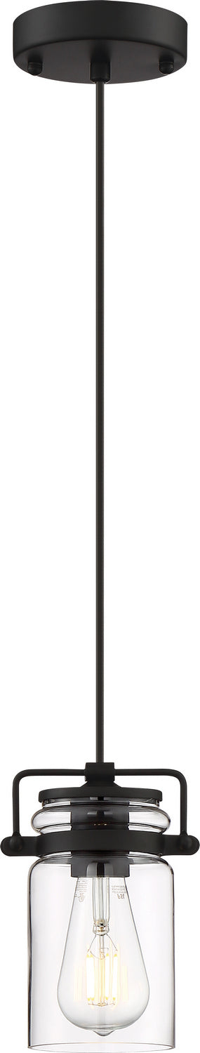 Nuvo Antebellum 60-6732 Pendant Light - Matte Black / Clear Glass