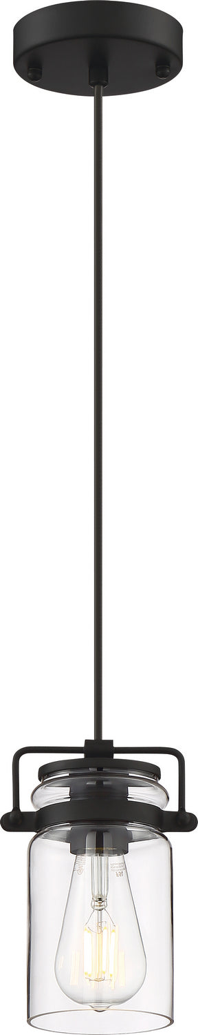 Nuvo Antebellum 60-6732 Pendant Light - Matte Black / Clear Glass
