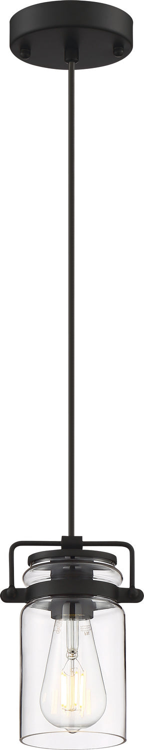 Nuvo Antebellum 60-6732 Pendant Light - Matte Black / Clear Glass