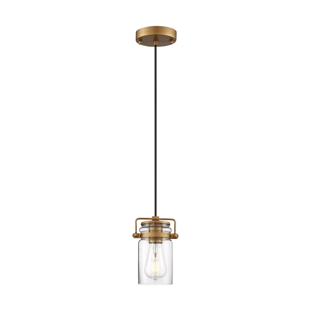 Nuvo Antebellum 60-6735 Pendant Light - Vintage Brass / Clear Glass