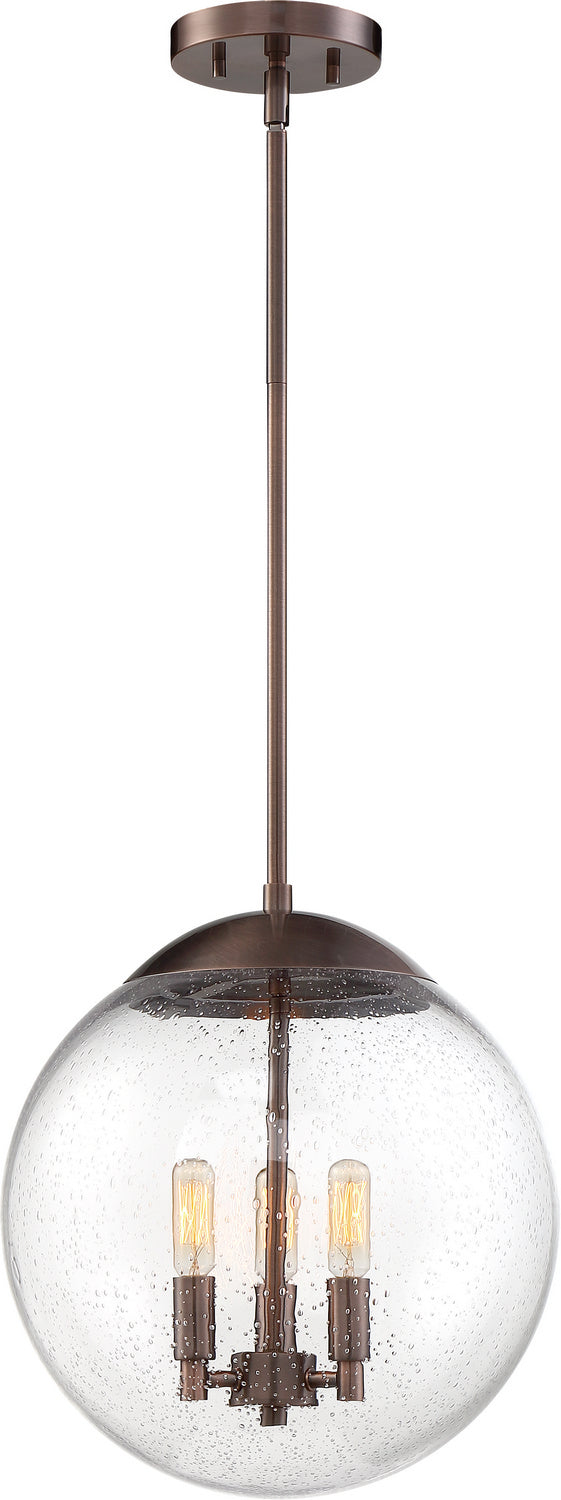 Nuvo Ariel 60-6741 Pendant Light - Antique Copper / Clear Seeded Glass