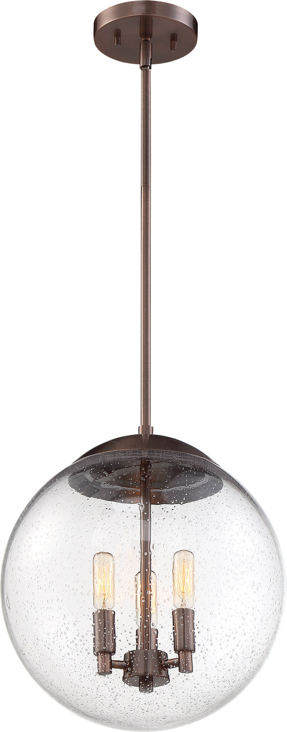Nuvo Ariel 60-6741 Pendant Light - Antique Copper / Clear Seeded Glass