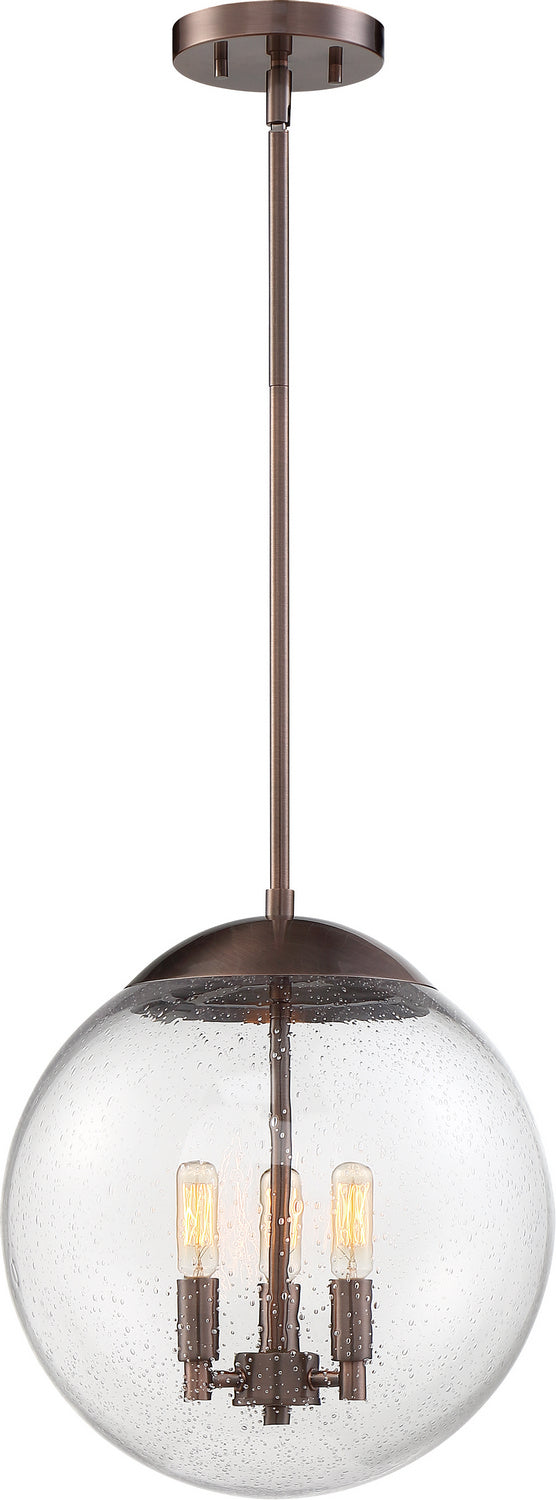 Nuvo Ariel 60-6741 Pendant Light - Antique Copper / Clear Seeded Glass