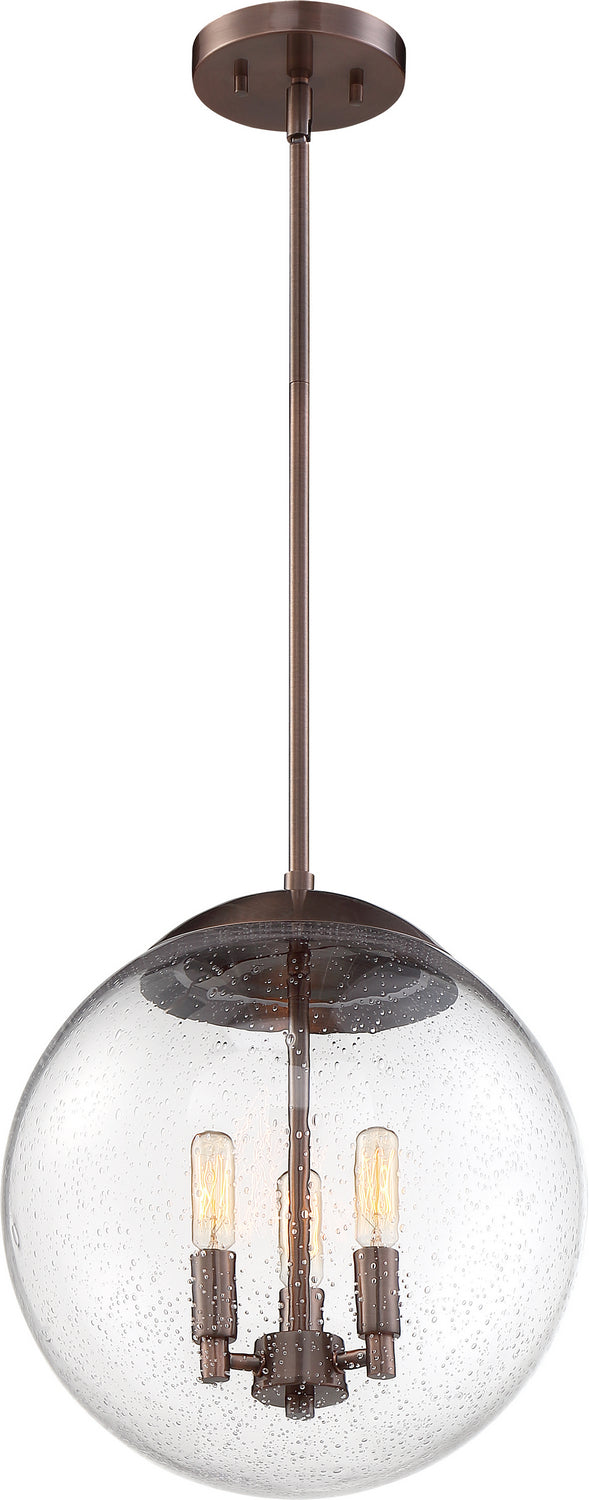 Nuvo Ariel 60-6741 Pendant Light - Antique Copper / Clear Seeded Glass