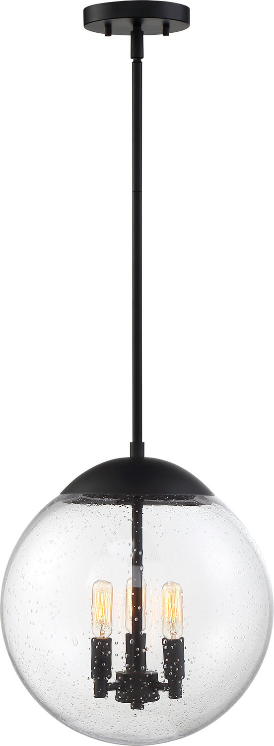 Nuvo Ariel 60-6742 Pendant Light - Matte Black / Clear Seeded