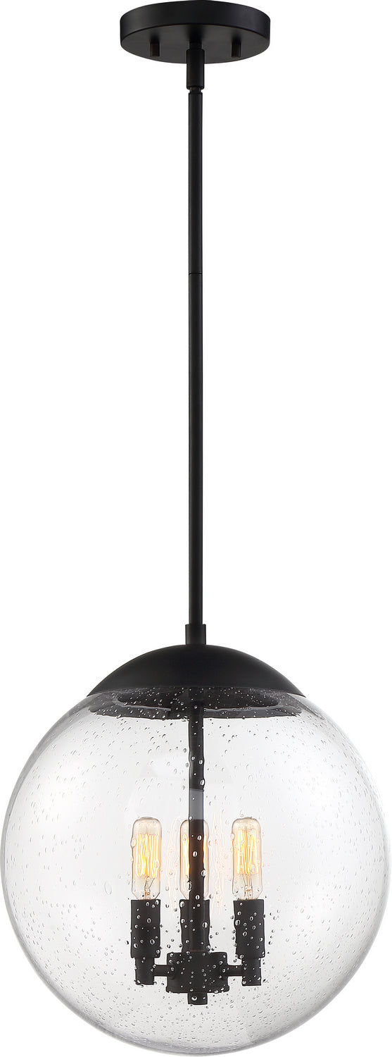 Nuvo Ariel 60-6742 Pendant Light - Matte Black / Clear Seeded