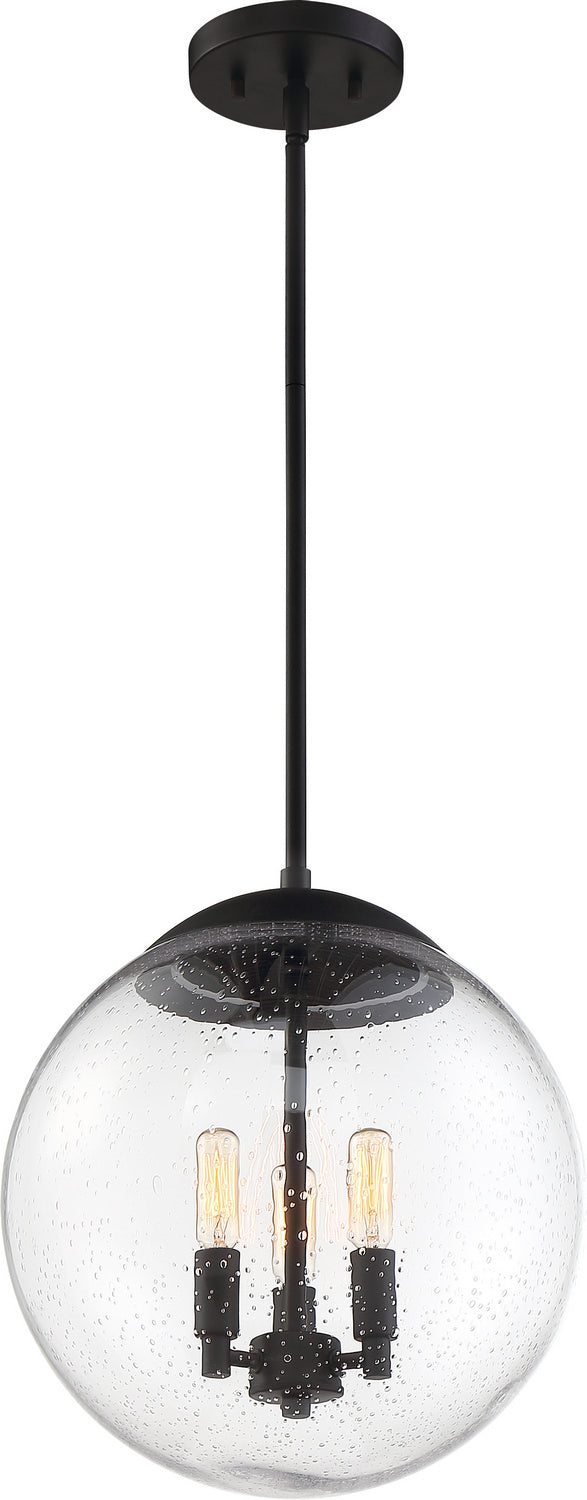 Nuvo Ariel 60-6742 Pendant Light - Matte Black / Clear Seeded