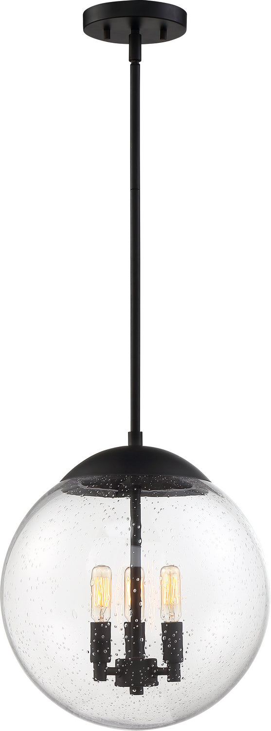 Nuvo Ariel 60-6742 Pendant Light - Matte Black / Clear Seeded